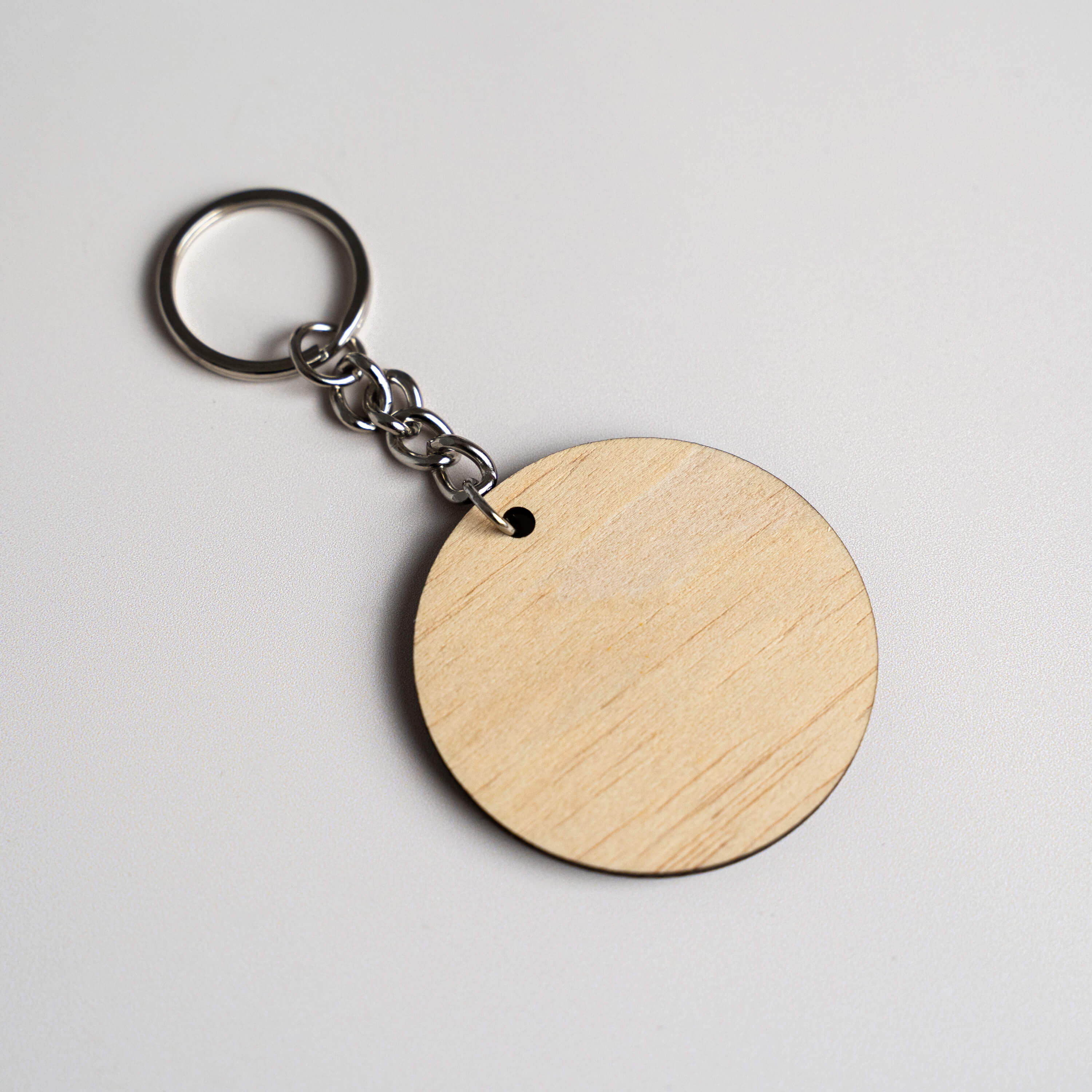 Circle Timber Key Ring