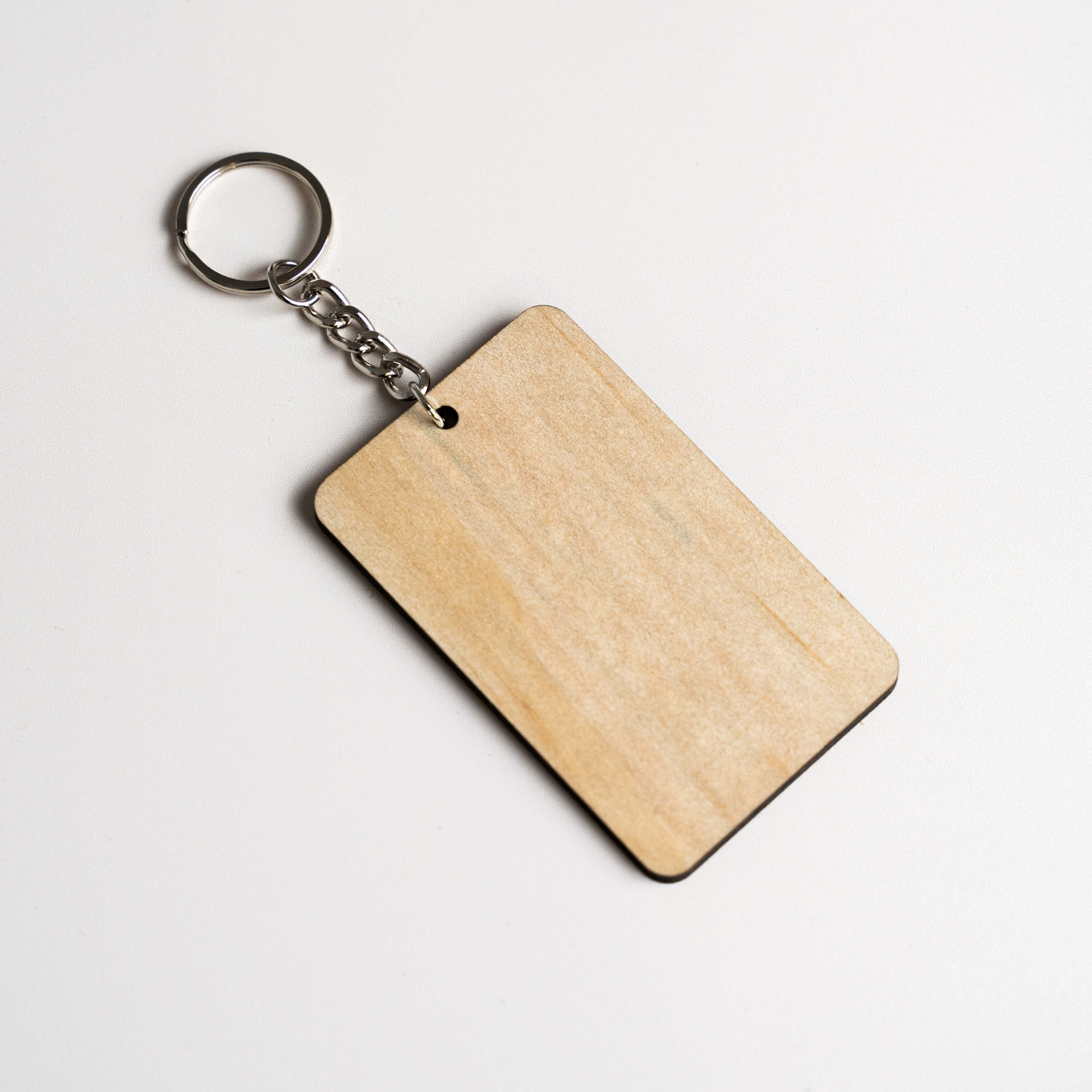 Rectangle Timber Key Ring